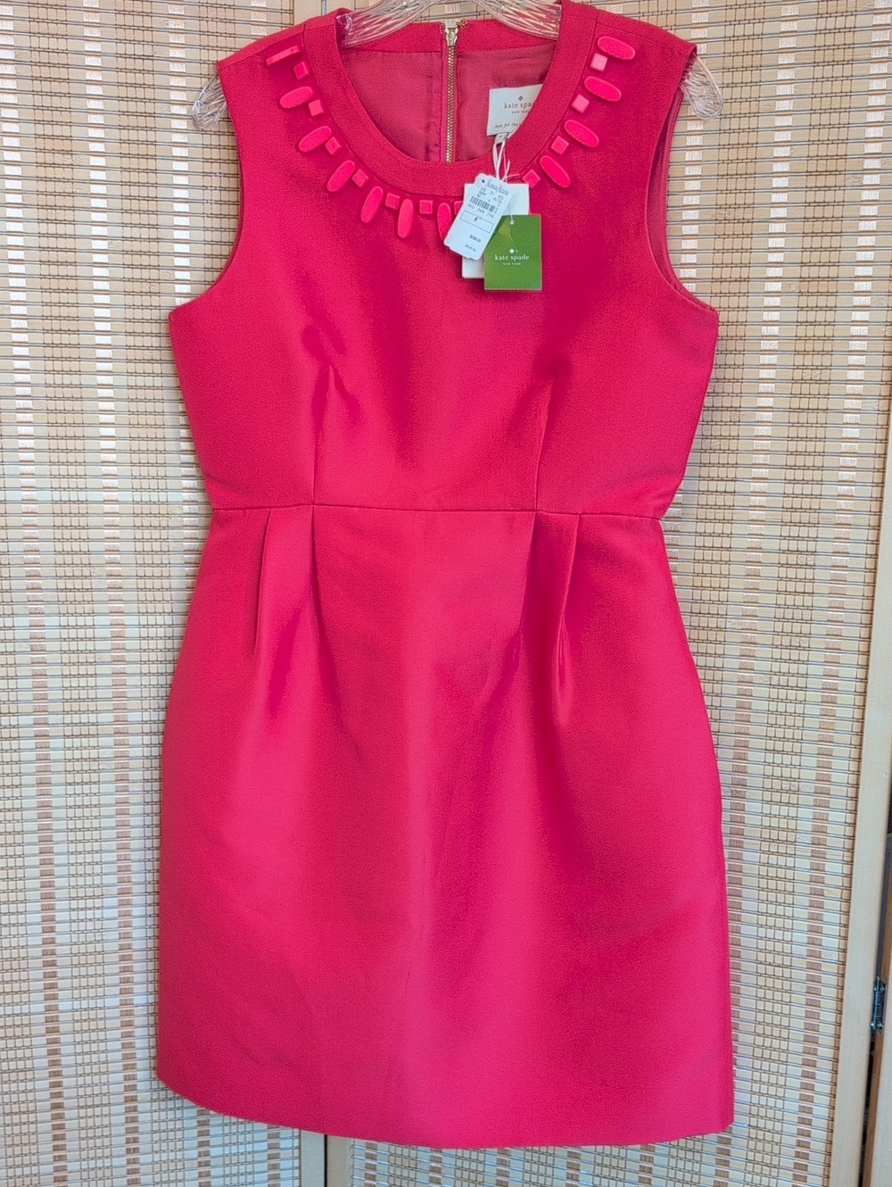 kate spade Geranium Sleeveless Embellished Mindy Neck Sheath Dress